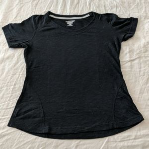 Black Exofficio V Neck Tee, Hidden Pocket